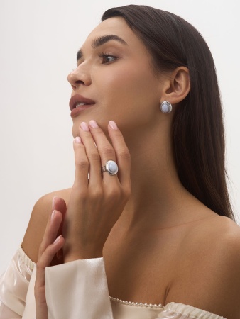 Серьги из серебра с агатами 2340390933-84 от KRASNOE, металл Серебро, вставка Агат