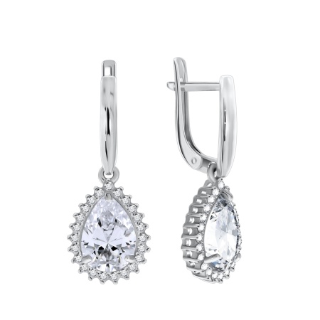 Серьги из серебра с фианитами 2340200148л от KRASNOE, металл Серебро, вставка Фианит