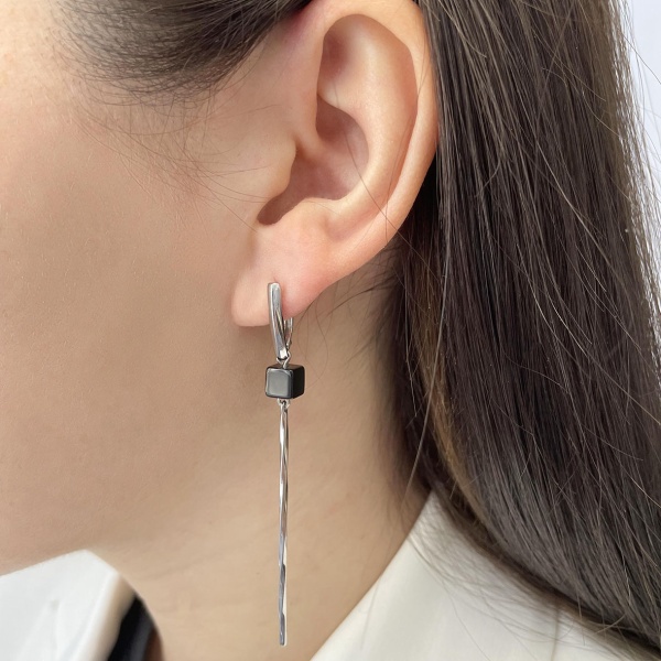 Серьги из серебра с агатами Серьги из серебра с агатами