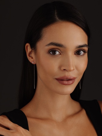 Серьги из серебра с фианитами