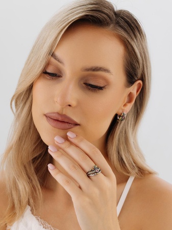 Купить кольцо из серебра с ситаллами в интернет-магазине KRASNOE