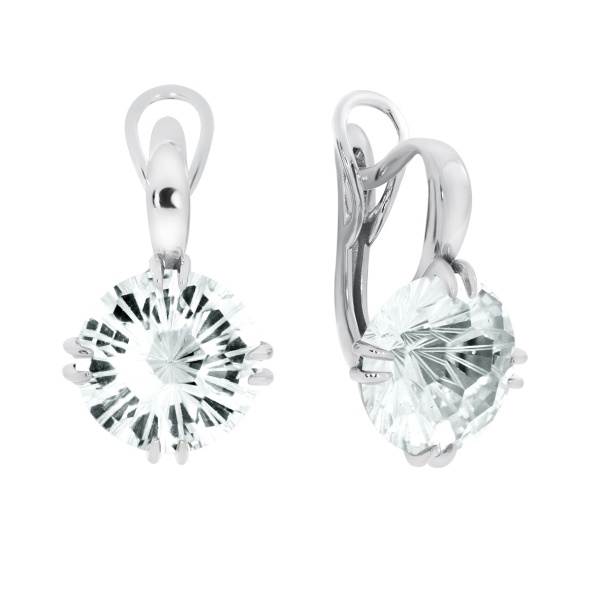 Серьги из серебра с фианитом