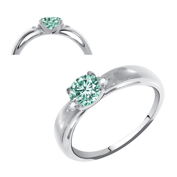 Купить кольцо из серебра с муассанитом в интернет-магазине KRASNOE