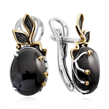 Серьги из серебра с агатами