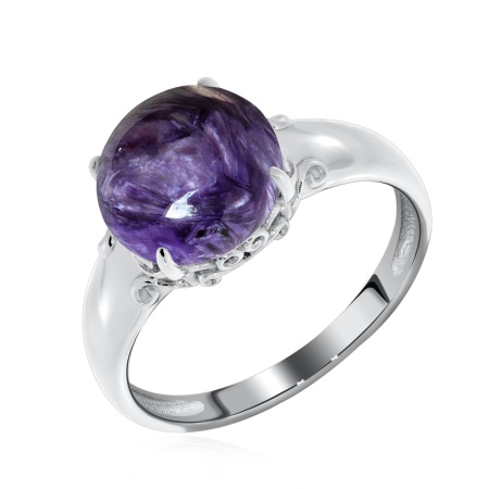 Купить кольцо из серебра с чароитом в интернет-магазине KRASNOE