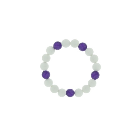 Купить браслет на нити с аметистами и агатами