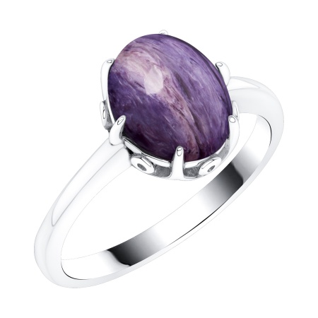 Купить кольцо из серебра с чароитом в интернет-магазине KRASNOE