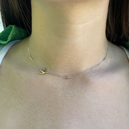 Колье из серебра с фианитами