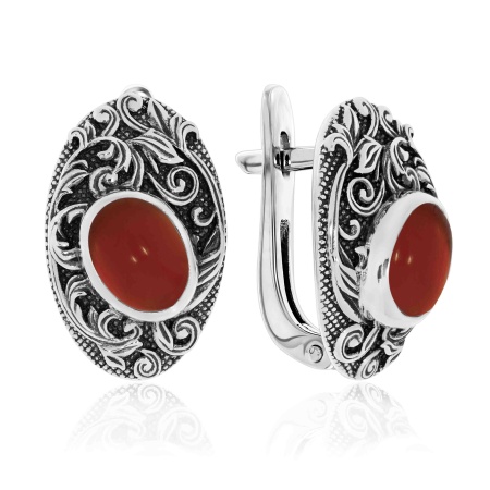 Серьги из серебра с агатами 2310391369-31 от KRASNOE, металл Серебро, вставка Агат