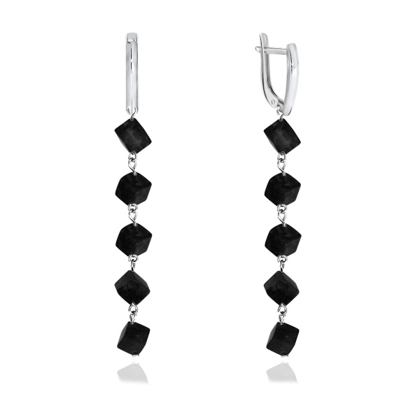 Серьги из серебра с агатами