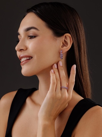 Серьги из серебра с аметист