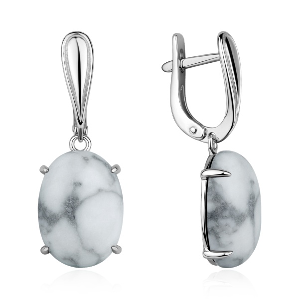 Серьги из серебра с кахолонгом