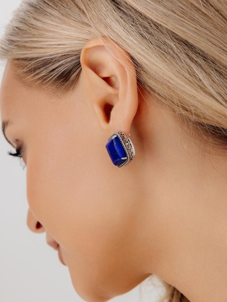 Серьги из серебра с лазуритами в ювелирном интернет-магазине Серьги из серебра с лазуритами в ювелирном интернет-магазине