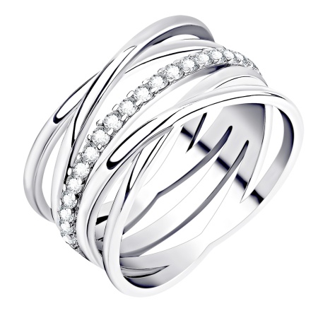 Купить кольцо из серебра с фианитами в интернет-магазине KRASNOE
