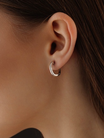 Серьги из серебра без вставок 2340400365 от KRASNOE, металл Серебро, вставка Без вставок