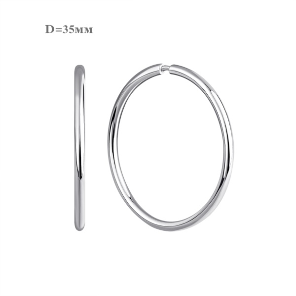 Серьги из серебра без вставок 2340402835 от KRASNOE, металл Серебро, вставка Без вставок