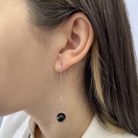 Серьги из серебра с агатами