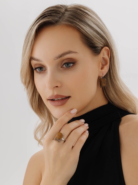 Серьги из серебра с яшмой