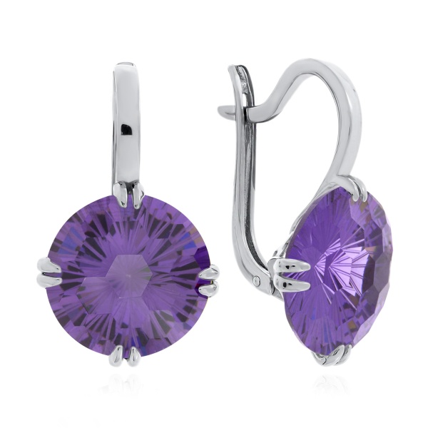 Серьги из серебра с фианитами