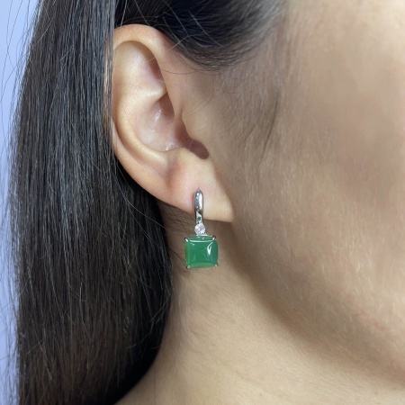 Серьги из серебра с агатами и фианитами 2340390380-60 от KRASNOE, металл Серебро, вставка Агат