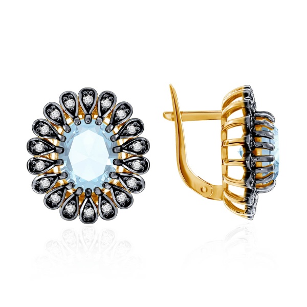 Серьги из серебра с топазом со скидкой