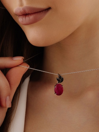 Купить подвеска из серебра с агатом и фианитами