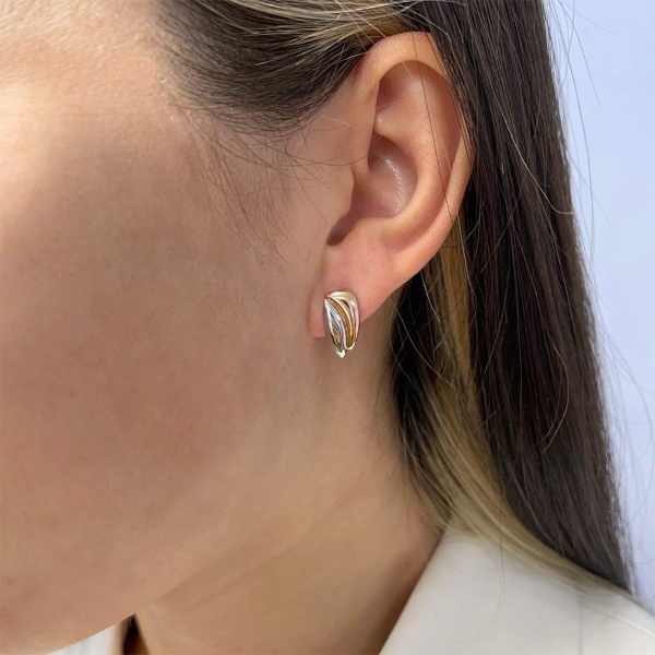 Серьги из серебра без вставок со скидкой