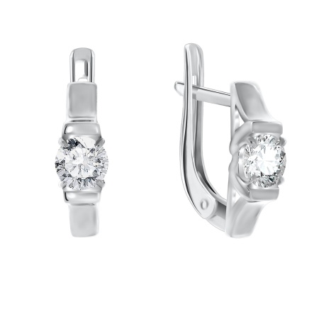 Серьги из серебра с фианитами