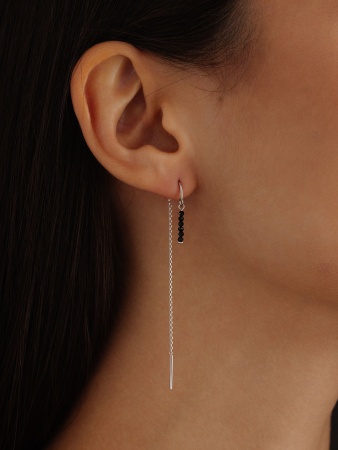 Серьги из серебра со шпинелью