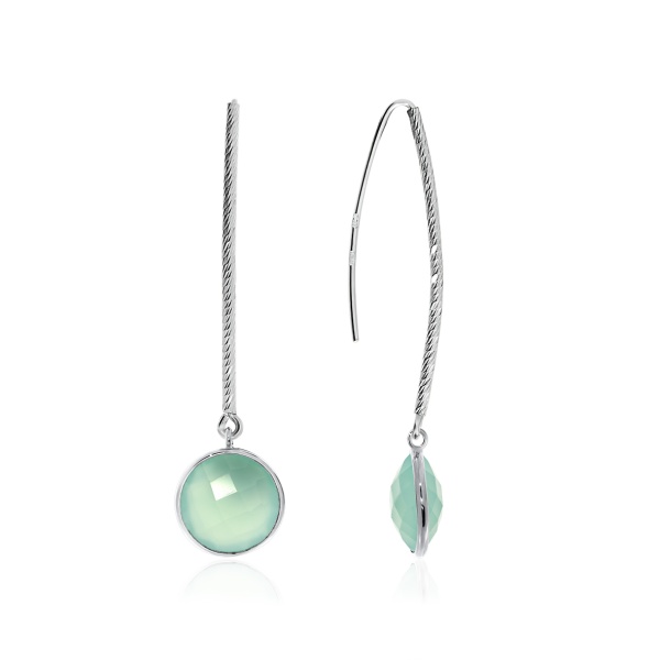 Серьги из серебра с халцедонами 2340601087-69 от KRASNOE, металл Серебро, вставка Халцедон