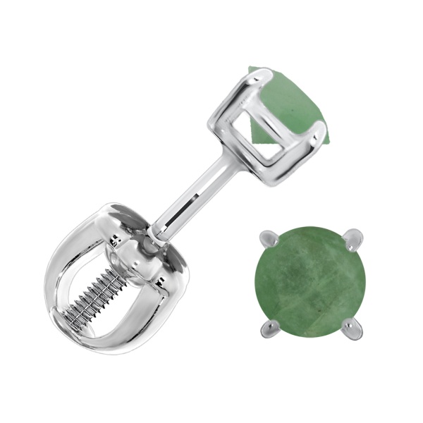 Пусеты из серебра с бериллами со скидкой