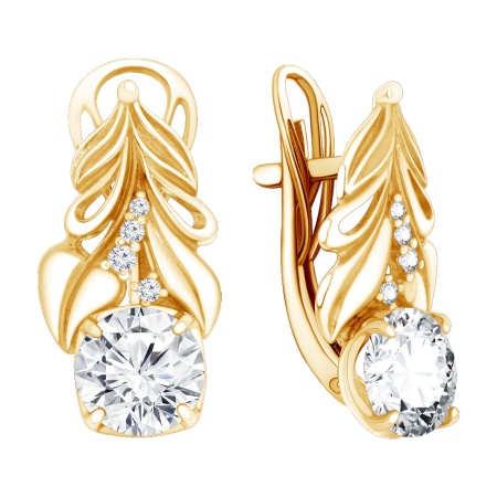 Серьги из серебра с фианитами 2320205789л от KRASNOE, металл Серебро, вставка Фианит