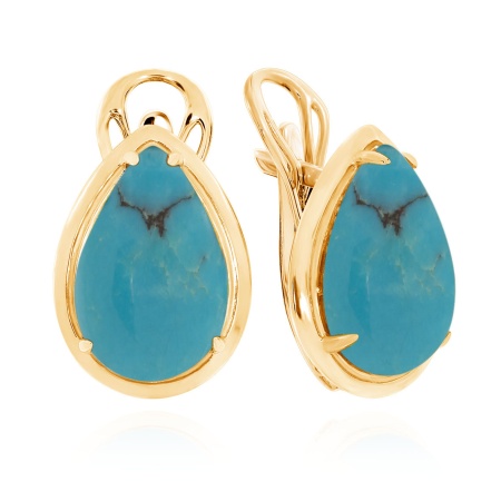 Серьги из серебра с бирюзой 2320311828 от KRASNOE, металл Серебро, вставка Бирюза