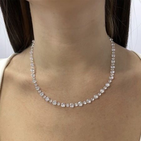 Колье из серебра с фианитами