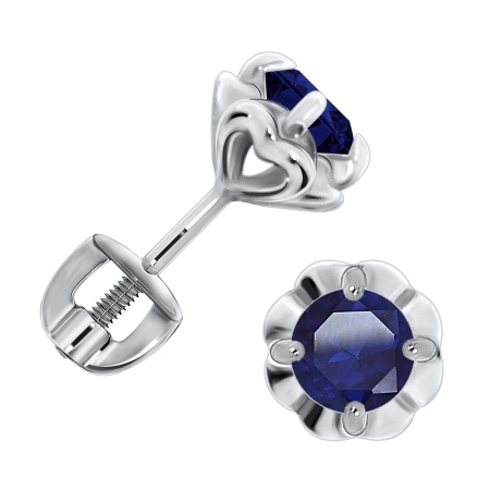 Пусеты из серебра с ситаллами П340880745-82 от KRASNOE, металл Серебро, вставка Ситалл