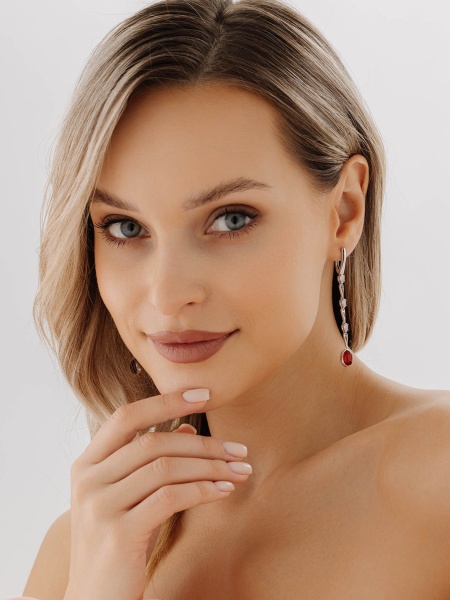 Серьги из серебра с агатами со скидкой