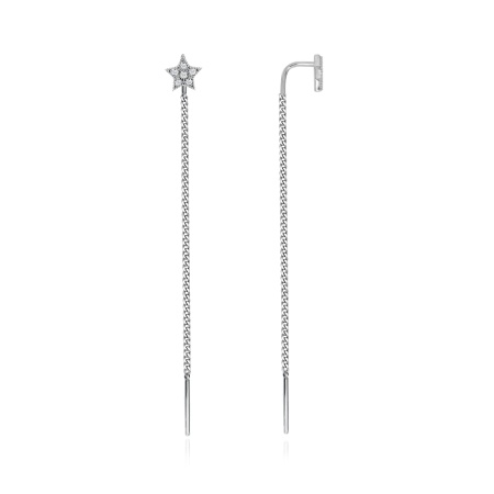 Серьги из серебра с фианитами