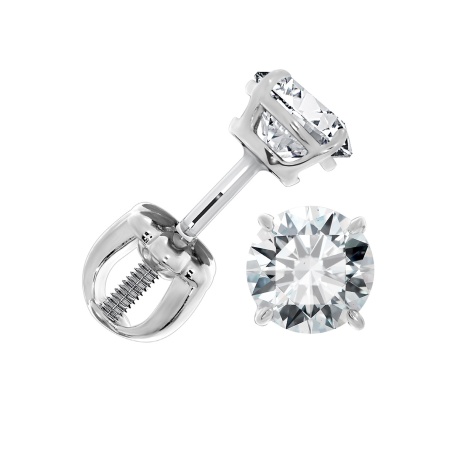 Пусеты из серебра с фианитами