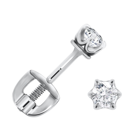 Пусеты из серебра с топазами