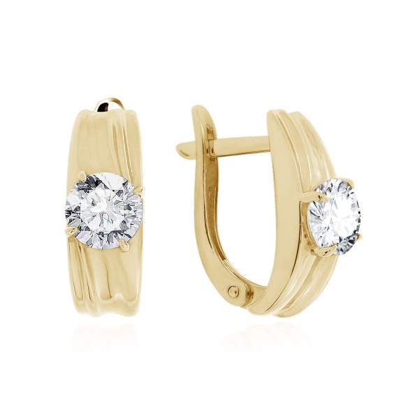 Серьги из серебра с фианитами со скидкой