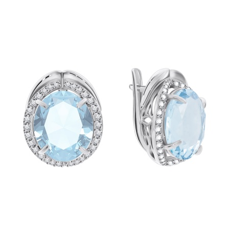 Серьги из серебра с фианитами 2340200140-70 от KRASNOE, металл Серебро, вставка Фианит