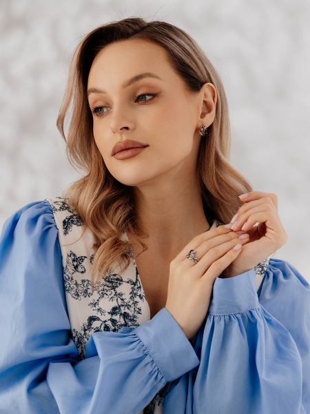 Серьги из серебра с гранатами