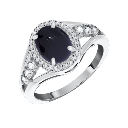 Купить кольцо из серебра с агатом и фианитами в интернет-магазине KRASNOE