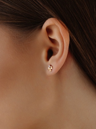 Пусеты из серебра с фианитами 2320201934 от KRASNOE, металл Серебро, вставка Фианит