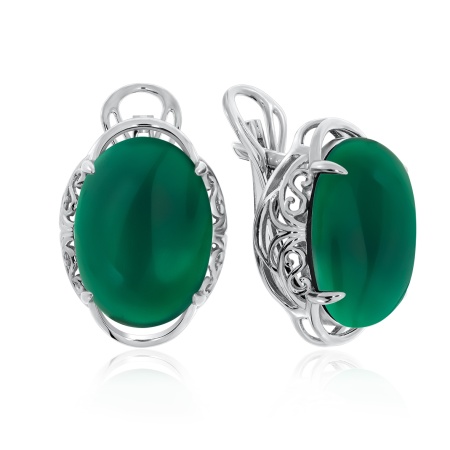 Серьги из серебра с агатами