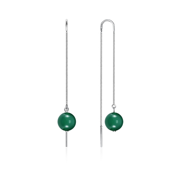 Серьги из серебра с агатами Серьги из серебра с агатами