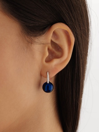 Серьги из серебра с синими кристаллами