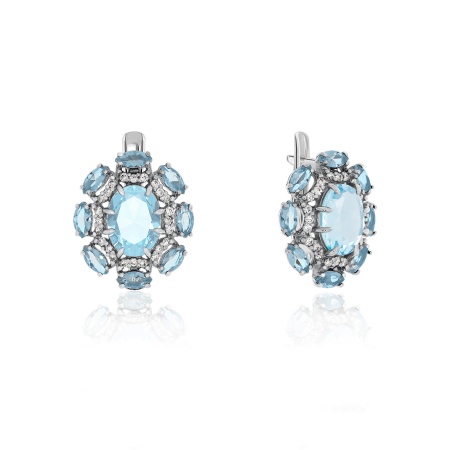 Серьги из серебра с фианитом 2340200870л-71 от KRASNOE, металл Серебро, вставка Фианит