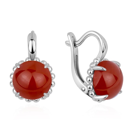 Серьги из серебра с агатами