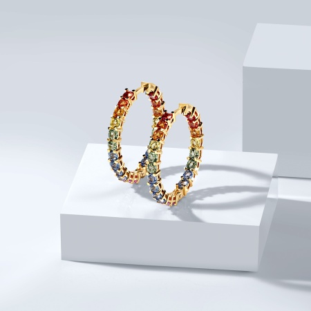 Серьги из золота с мультисапфирами 2400032687-99 от KRASNOE, металл Золото, вставка Сапфир